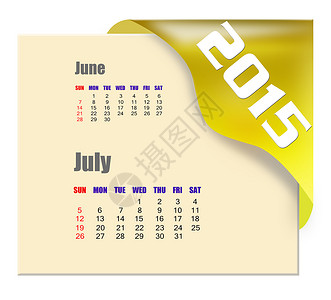 2015 年 7 月日历系列日期回忆标签日记红色预测床单数字背景图片