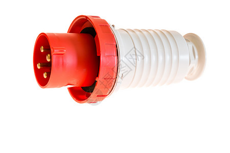 两百工业插座32安培电刑电气驱动力力量白色安全机械红色意大利语背景