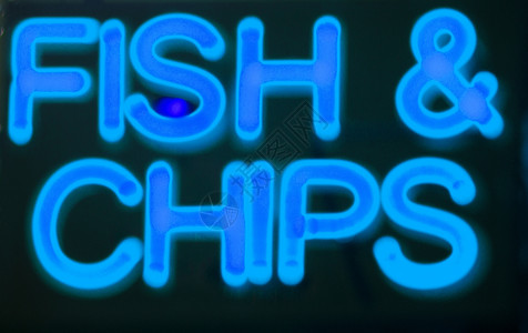 鱼和薯片餐厅亮光灯咖啡店店铺数据零售玻璃设备标志灯光营销广告背景图片
