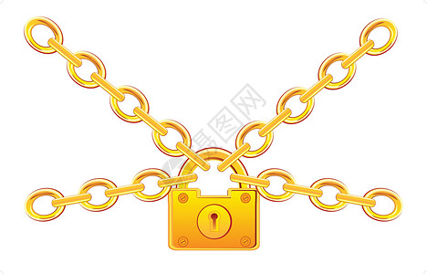 中链甘油三酯将黄金锁在链链中插画