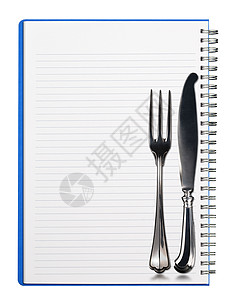 银餐具笔记本背景图片