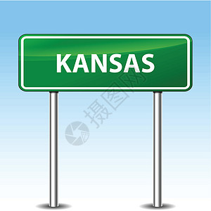 Kansas 绿色标志背景图片