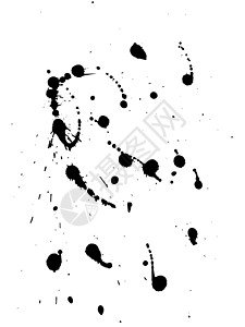 白色飞溅液体有小滴和大滴的黑球插图液体斑点飞溅白色印迹艺术墨迹墨水插画