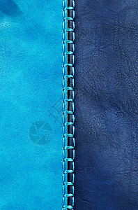 缝合几何学缝纫皮革浅蓝色结合蓝色背景图片