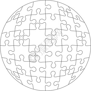 背景矢量 I 说明jigsaw 拼图组成白球背景图片