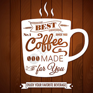 核桃饮料黑色木头背景的古老咖啡海报早餐横幅杯子香气装饰卡片风格刻字光束广告设计图片