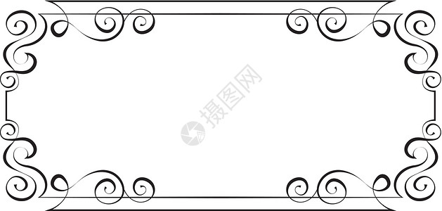矢量水平框架 设计要素标签横幅菜单插图装饰角落边界风格背景图片