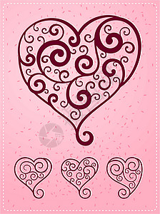各种装饰性心脏符号墙纸伴侣灵魂婚礼庆典热情浪漫感情夫妻漩涡背景图片