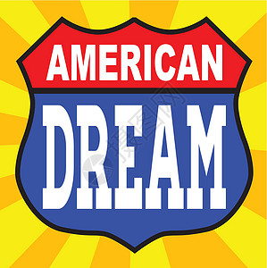美国梦幻标志插图白色绘画州际交通公路背景图片
