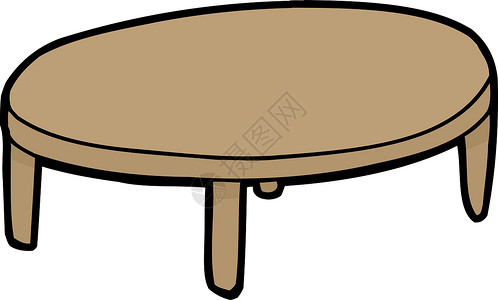 单木制表格插图草图家具桌子圆形圆柱形手绘卡通片背景图片