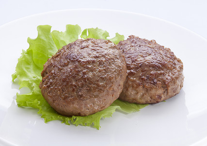 肉片类食物美食盘子绿色油炸背景图片
