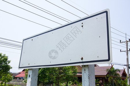泰国有带标志杆 空白空间的泰国路标杆背景图片