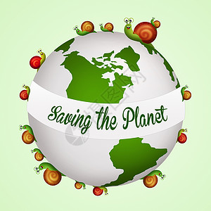 拯救地球世界插图生态团队行星环境保护回收蜗牛背景图片