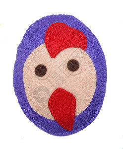 公鸡玩具动物手工羊毛毛毡艺术孩子背景图片