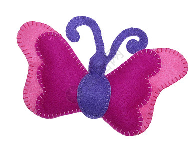 蝴蝶毛毡动物羊毛玩具手工艺术孩子背景图片