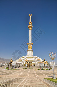 阿什哈巴德独立纪念碑地标柱子旅游胜地城市雕像背景