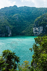 翡翠湖热带公园蓝色海洋国家旅行丁字裤天空背景图片