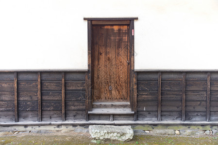 由木制的家庭侧门艺术城市框架木头建筑古董房子传统建筑学背景图片
