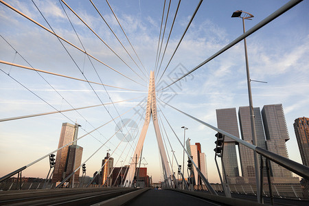 伊拉斯谟驾驶伊拉斯穆斯桥日落旅行建筑建筑学地标天际天空背景