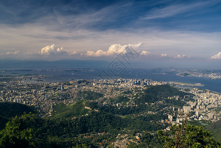 里约热内卢景观城市风景海岸全景背景图片