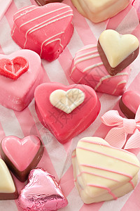 心形粉红小四色红色食物蛋糕巧克力糖果乡村装饰饼干条纹款待背景图片