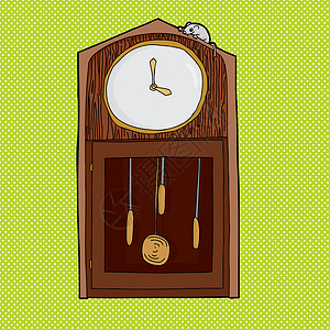 时钟手绘空面时钟上的鼠标背景