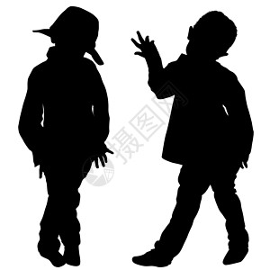 两个小男孩的休眠钟舞蹈家舞蹈儿童帽子孩子背景图片