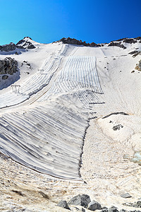 普雷塞纳冰川中的地貌织物高清图片