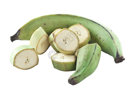 平面芭蕉热带车前草白色食物水果背景图片