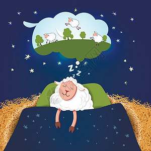 向量 睡觉的羊背景图片