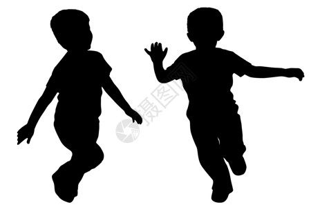 两个小男孩的休眠钟孩子儿童自由跑步背景图片