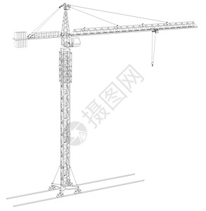 半圈电线框架塔起重机容量草稿插图工程工业机器立柱机械绘画车轮背景