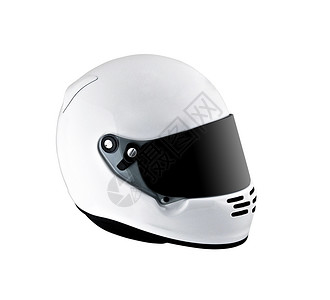 摩托车头盔帽子赛车安全摩托运输闲暇运动白色车手背景图片