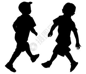 两个小男孩的休眠钟跑步孩子时尚背景图片