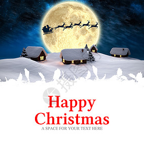 凝露海报快乐圣诞节的复合图像Name边界绘图礼物雪橇星星影像驯鹿数码烟囱跑步背景