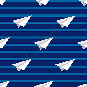 白色折纸飞机飞机 2翅膀折叠飞行艺术乐趣闲暇创造力自由旅行学校插画