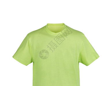 白色背景孤立的绿色T恤衫夹克服装高尔夫球套装男人运动纺织品衣服剪贴画棉布背景图片