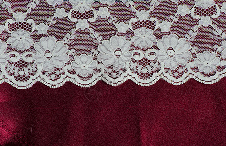 带框框架白色材料边框花边装饰红色织物奢华奶油丝绸背景图片