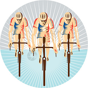 骑自行车的人骑自行车循环木刻男性赛车插图头盔男人艺术品圆圈背景图片