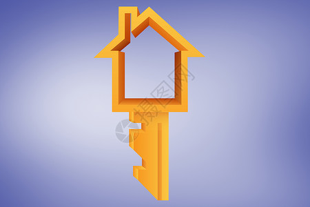 房屋钥匙的复合图像紫色绘图房子插图橙子计算机黄色房地产背景图片