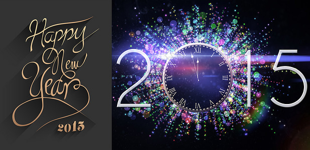 新年贺礼的优丽综合图像草书焰火绘图金子数字浮雕紫色火花计算机问候语背景图片