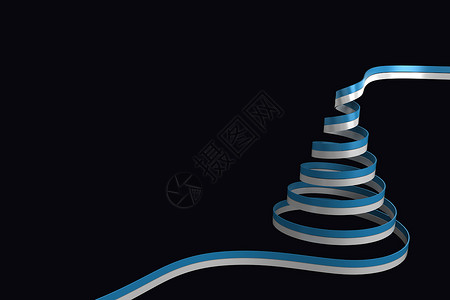 蓝色和银色圣诞节树丝带的复合图像背景图片