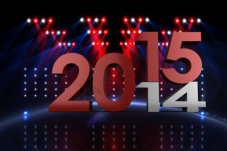 2014年和2015年综合图像夜生活计算机新年聚光灯黑色红色合金活力阴影绘图背景图片