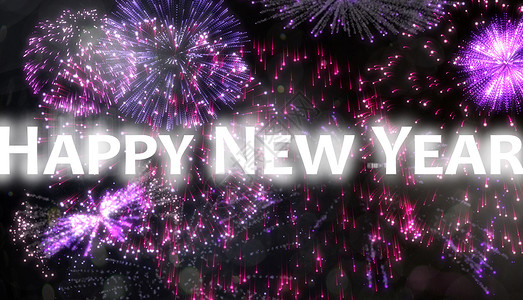 新年快乐的复合形象绘图庆典活力计算机焰火派对背景图片