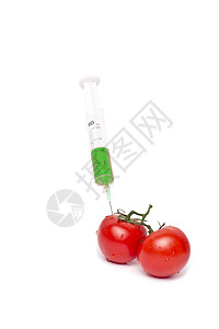 Gmo 产品概念 番茄注射生物实验室食物基因技术毒液疫苗实验化学品果汁背景图片