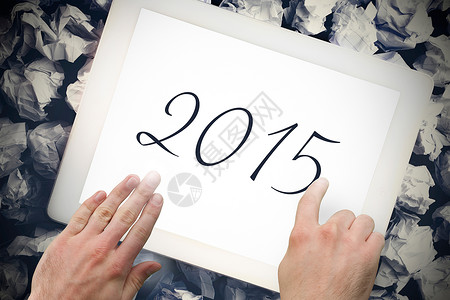 2015年复合图像垃圾计算机新年草书平板绘图电脑滚动触摸屏药片背景图片