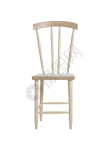 白色背景上孤立的木椅背景图片