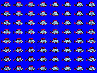 有鱼的装饰无缝无缝图案产品钓鱼食物蓝色草图渔业装饰品插图数字绘画背景图片