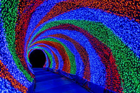 隧道灯速度城市彩虹运动背景图片