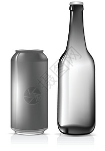 啤酒套玻璃金属瓶子背景图片
